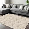 7' X 9' Gray and Ivory Area Rug