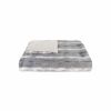 50" X 70" Gray and White Faux Fur Striped Plush Throw Blanket