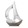 12" Brown and Silver Buffed Aluminum Tabletop Sculpture