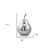 11" Silver Buffed Aluminum Decorative Pear Tabletop Sculpture