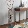 32" Aluminum Silver Twigs Cylinder Floor Vase