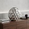 12" Silver Aluminum Cylinder Table Vase