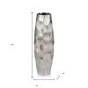14" Aluminum Silver Cylinder Table Vase