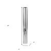 40" Silver Aluminum Cylinder Table Vase