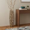 32" Aluminum Gold Twigs Cylinder Floor Vase