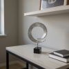 16" Black and Silver Marble and Aluminum Tabletop Sculpture