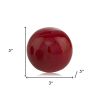 3" Red Aluminum Decorative Orb Tabletop Sculpture