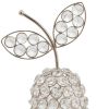 10" Silver and Faux Crystal Decorative Pear Tabletop Sculpture