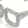 7" Silver Buffed Aluminum Decorative Eyeglasses Sculpture