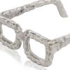 7" Silver Buffed Aluminum Decorative Eyeglasses Sculpture