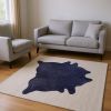 5' X 7' Navy Modern Cowhide Contemporary Area Rugs