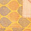 70" X 50" Yellow and Peach Kantha Cotton Patchwork Throw Blanket with Embroidery