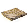 50" X 70" Yellow and Gray Kantha Cotton Floral Throw Blanket