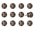 1.5" X 1.5" X 1.5" Ceramic Metal Brown Black 12 Pack Knob
