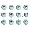 1.5" X 1.5" X 1.5" Ceramic Metal Turquiose And White 12 Pack Knob