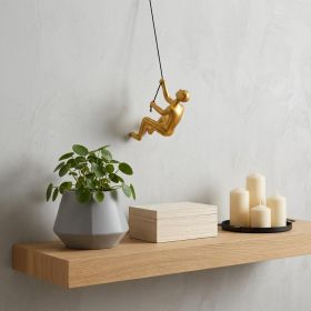 6" Gold Unique Climbing Man With Rope Wall Art