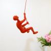 6" Red Unique Climbing Man With Rope Wall Art