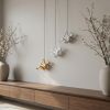 Set of Three 6" White Silver and Gold Climbing Men With Rope Wall Art