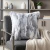 5" X 18" X 18" 100% Natural Rabbit Fur Grey Pillow