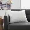 5" X 12" X 20" 100% Natural Rabbit Fur White Pillow