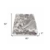 50" X 60" Gray Rabbit Fur Throw Blanket