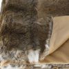 2" X 50" X 60" 100 Natural Rabbit Fur Hazelnut Throw Blanket
