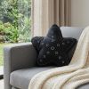 12" X 12" Blue and White Star Linen Throw Pillow