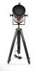 28" X 28" X 65.5" Alum Steel Spot Light Wood Stand Textured Glass