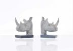Rhino Head Bookend Set Of 2