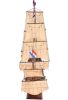 35" Wood Brown Solid Wood Hand Painted Model Boat Tabletop Sculpture