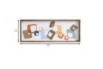 Multi Color Geometric Wood Framed 3D Wall Art