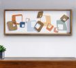 Multi Color Geometric Wood Framed 3D Wall Art