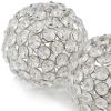 4" Silver Faux Crystal and Silver Decorative Orb Tabletop Sculpture
