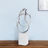 18" Silver and White Marble and Aluminum Sculpture