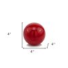 4" X 4" X 4" Red Aluminum Poppy Sphere