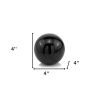 4" Black Aluminum Decorative Orb Tabletop Sculpture