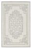5' X 7' Ivory Grey Hand Tufted Bordered Greek Key Indoor Area Rug