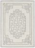 5' X 7' Ivory Grey Hand Tufted Bordered Greek Key Indoor Area Rug