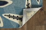 2' X 3' Blue Starfish Hand Tufted Area Rug