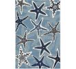 2' X 3' Blue Starfish Hand Tufted Area Rug