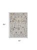 5' X 7' Ivory Floral Bordered Wool Indoor Area Rug