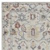 5' X 7' Ivory Floral Bordered Wool Indoor Area Rug