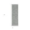 2' X 8' Denim Geometric Tiles Wool Runner Rug