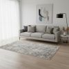 5' X 7' Grey Hand Loomed Traditional Floral Indoor Area Rug