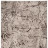 5' X 8' Ivory Grey Machine Woven Abstract Vermicular Indoor Area Rug