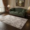 5' X 8' Ivory Grey Machine Woven Abstract Vermicular Indoor Area Rug