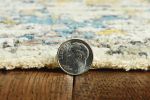 4' X 6' Silver Machine Woven Shrank Abstract Industrial Style Indoor Area Rug