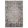 4' X 6' Ivory Grey Machine Woven Shrank Abstract Industrial Style Indoor Area Rug