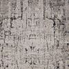 4' X 6' Ivory Grey Machine Woven Shrank Abstract Industrial Style Indoor Area Rug