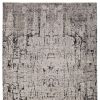 4' X 6' Ivory Grey Machine Woven Shrank Abstract Industrial Style Indoor Area Rug
